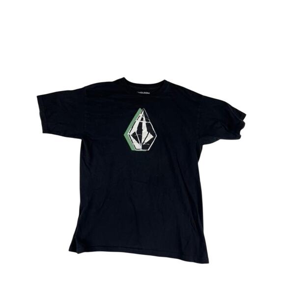 Volcom Men's Black Diamond Stone Logo T-Shirt Medium 100% Cotton - Picture 1 of 4